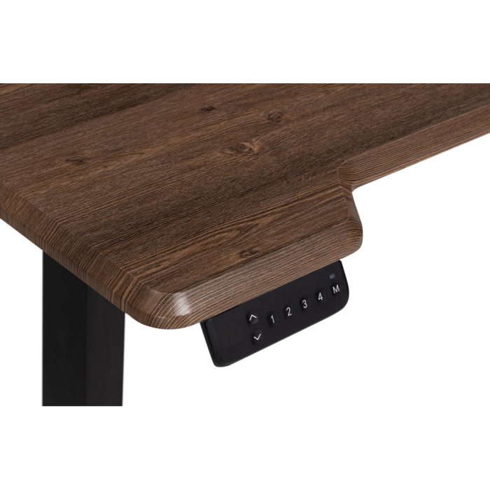 Прямые компьютерные столы, Компьютерный стол Маркос с механизмом подъема 140х80х75, черный