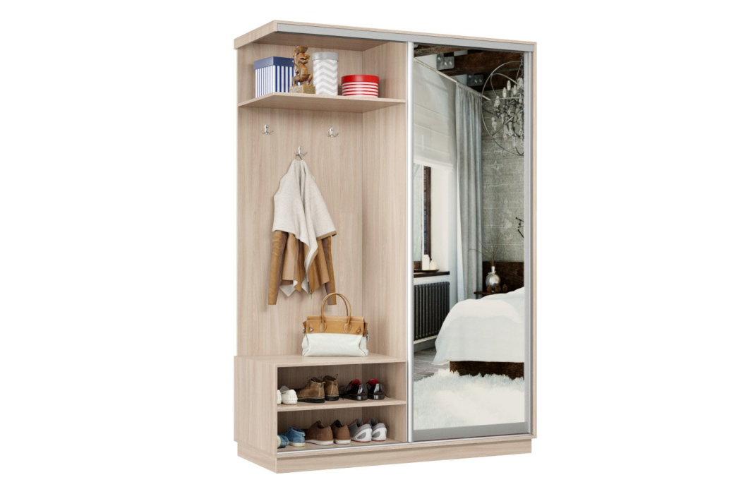 Шкафы-купе, Прихожая-купе Премьер 01 Ясень шимо светлый