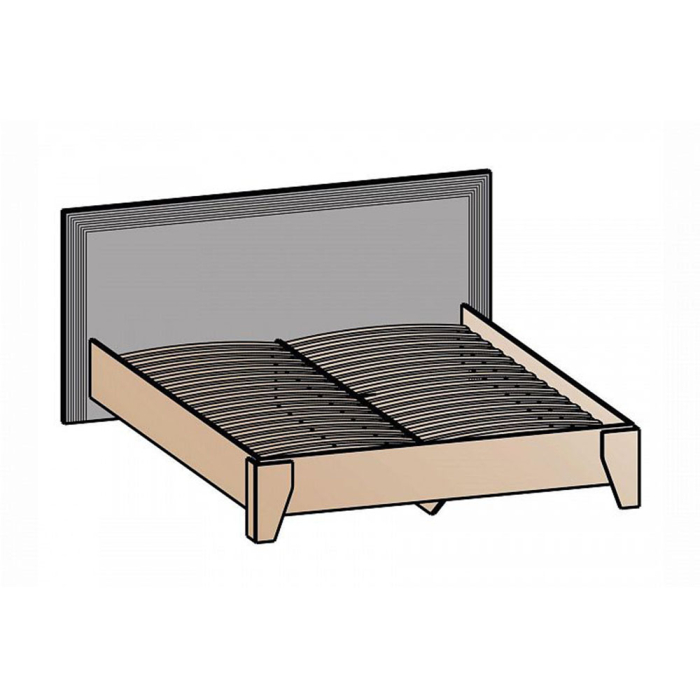 Кровати 160 см, Кровать Лежер КР-310 1,6, бодега белая, холст белый