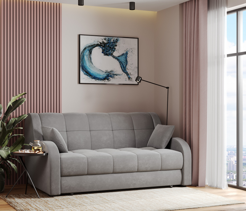 Дизайнерские диваны для гостиной, Диван-кровать Барон аккордеон, велюр