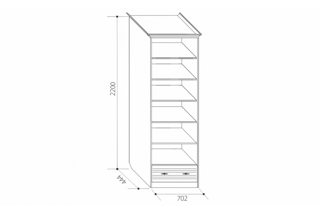 Витрины, Венеция В-7 Шкаф многоцелевой 2-х дверный/700