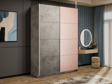 Шкафы-купе 2-х дверные, Шкаф-купе Прайм 2-х дверный ДСП/Стекло пудра/Доводчики 140х57х230