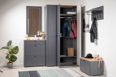 Шкаф Остин 13.224, серый графит, дуб золотой крафт