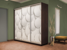 Шкафы-купе 3-х дверные, Шкаф-купе Экспресс 3-х дверный Фотопечать Шары Стекла 240х45х220