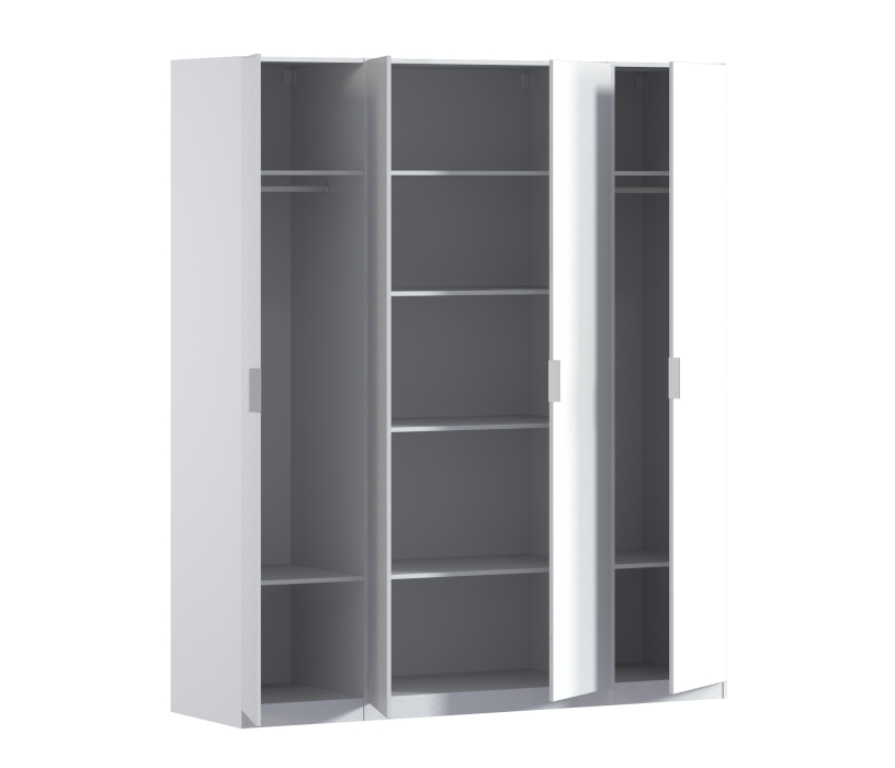 Для одежды, Шкаф четырехдверный Макс 2000 мм, вариант №3 (ЛДСП/МДФ)