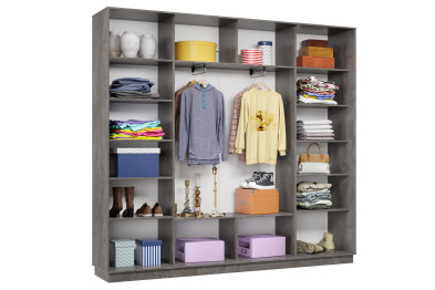 Шкаф-купе Премьер 59 (01ЗБ;01ЗБ;01ЗБ) фасады зеркало бронза/трёхдверный/Профиль чёрный муар