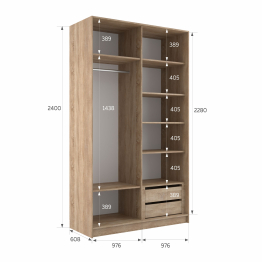 Шкаф-купе Эста 2-х дверный ДСП/Стекла фисташка/Доводчик 200х66х240