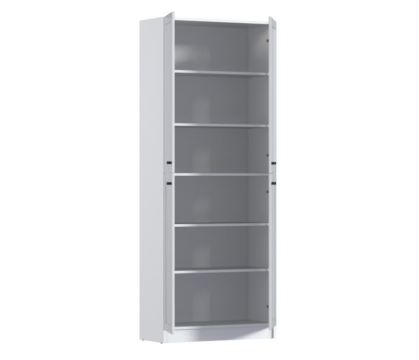 Прямые, Стеллаж Твин СБ-3373 Белый с глухими фасадами