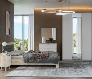 Анима, дуб серый, белый Мебель для спальни