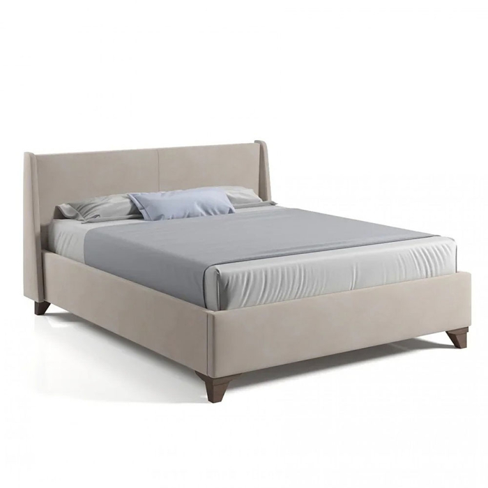 Кровати с мягким изголовьем, Кровать Лорен, 160*200, микровелюр бежевый
