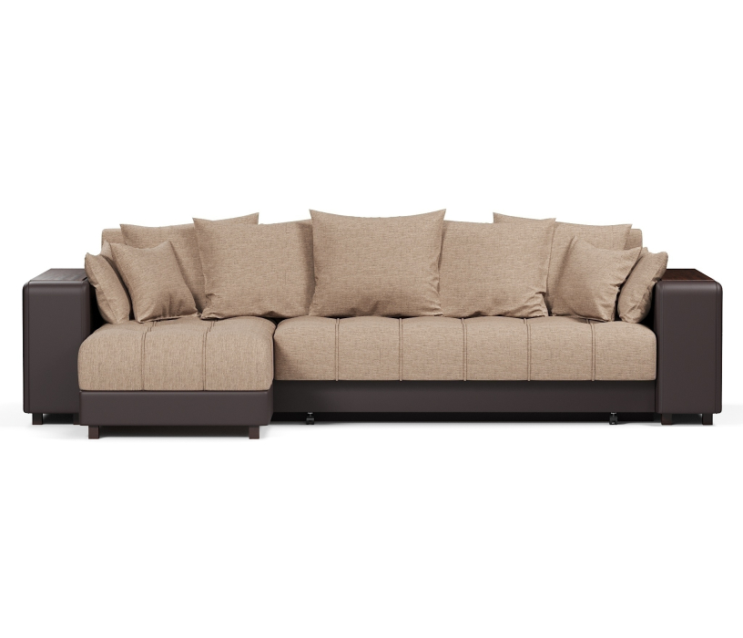 Диваны угловые, Диван угловой Дубай еврокнижка рогожка+экокожа