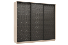 Шкафы-купе 3-х дверные, Шкаф-купе Премьер 36 (01РЧ;01РЧ;01РЧ) фасады ромб чёрный/трёхдверный/Профиль чёрный муар