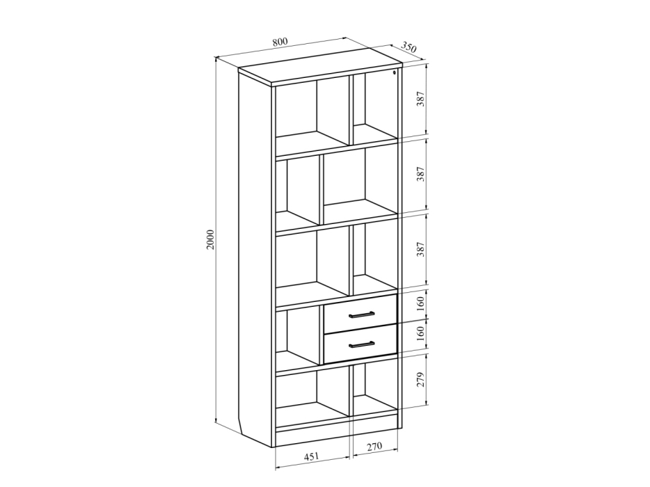 Открытые, Стеллаж Виктория ВИ-2К