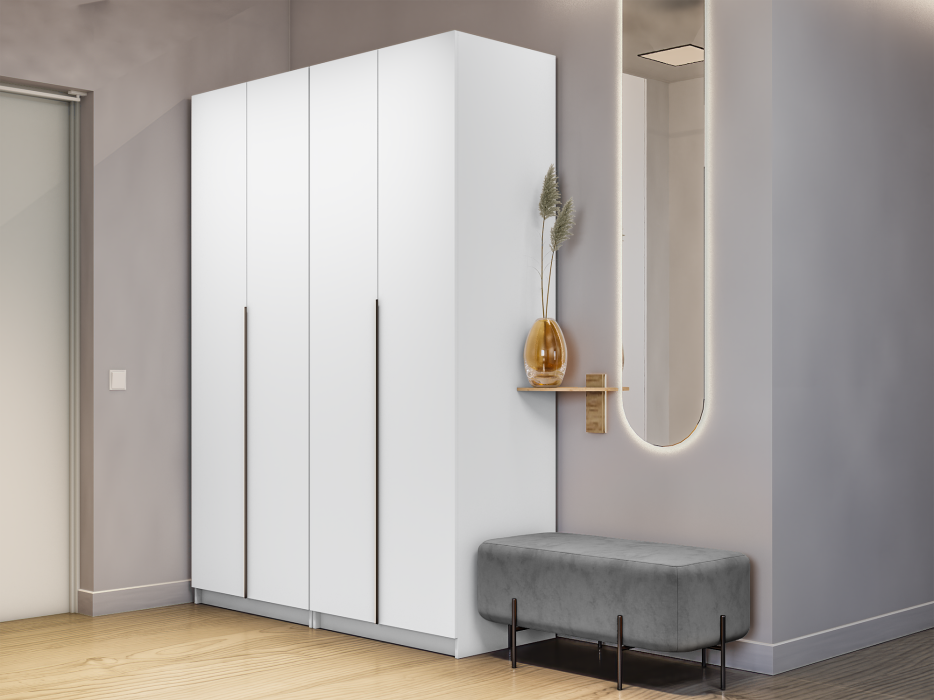 Шкафы распашные, Шкаф складной Е1 Локер ("Гармошка") 162х52.5х220 см, с модулем