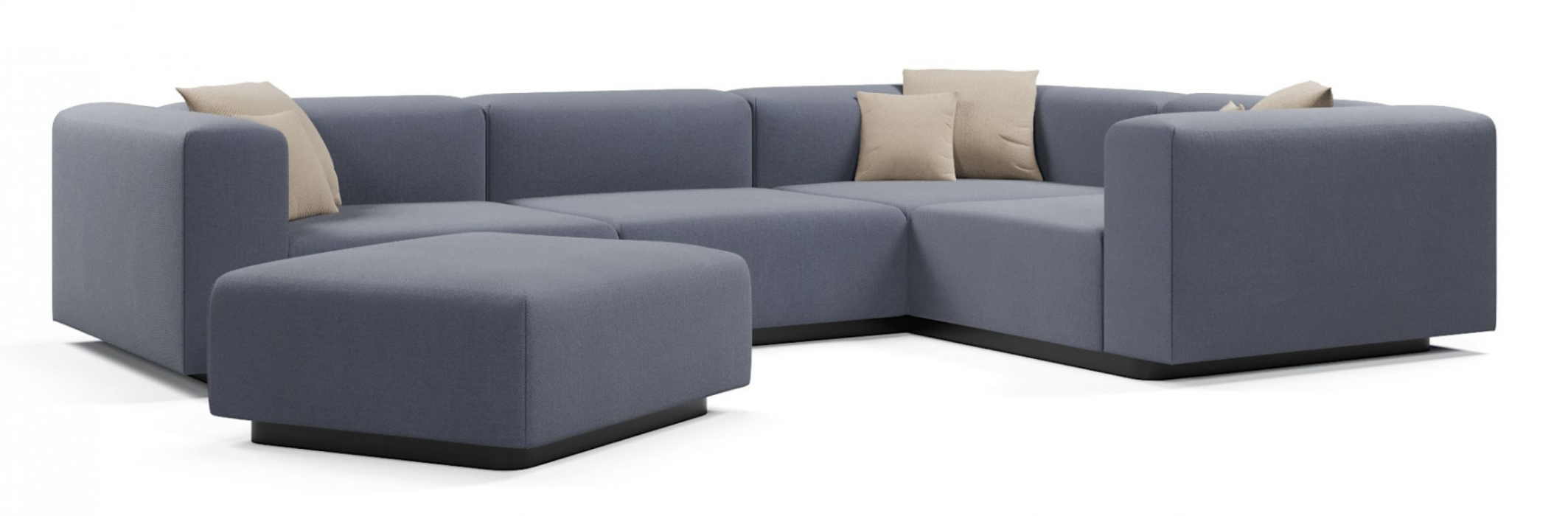 Диваны угловые в гостиную, Диван угловой модульный нераскладной Наполи 3, велюр