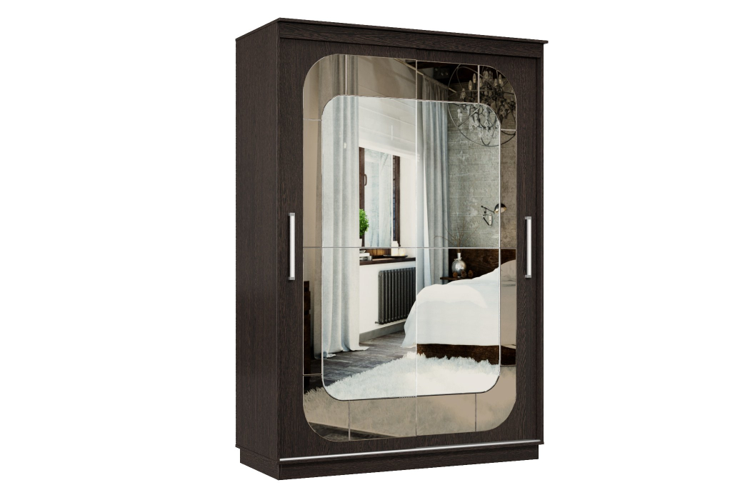 Шкафы-купе 2-х дверные, Шкаф-купе Премьер 10 двухдверный фасады Медиум, вставка бронза