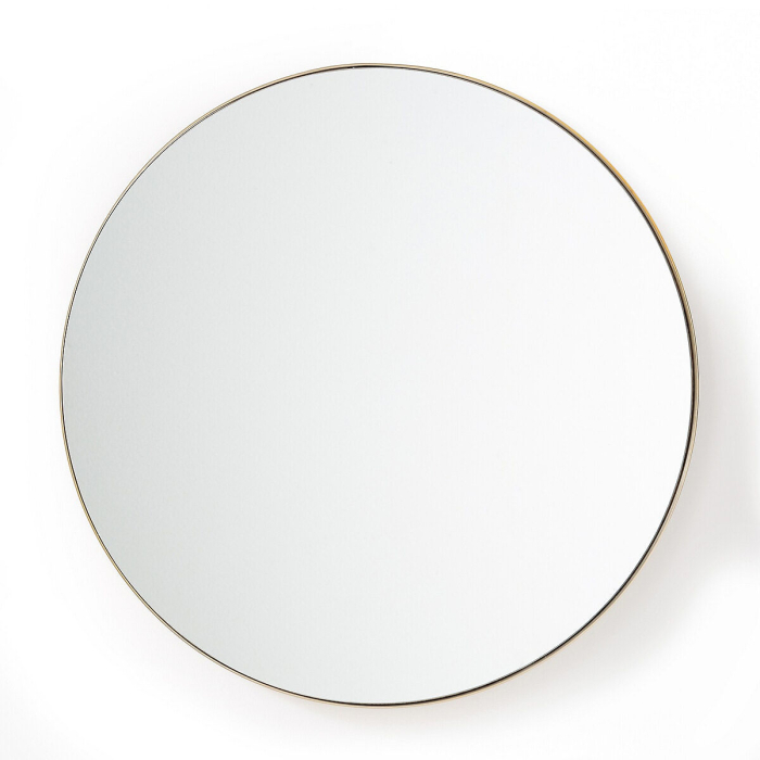 Зеркала в прихожую, Зеркало 813 круглое 80 см в золотом алюминиевом профиле