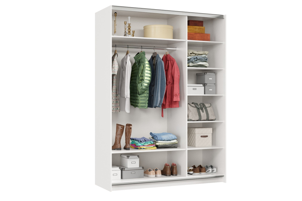 Шкафы-купе 2-х дверные, Шкаф-купе Smart 1622 2х дверный (фасады ЛДСП) профиль серебро