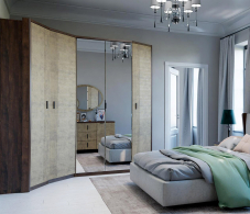 Угловые шкафы, Шкаф Шер ШК-2322, дуб апрель темный/лофт голдэн пэлас