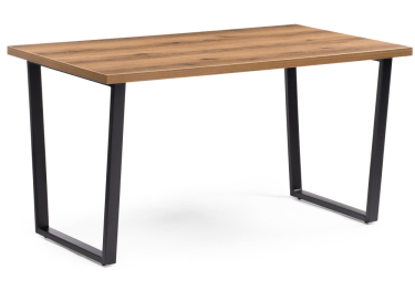 Стол деревянный Лота Лофт 140 25 мм (матовый черный)