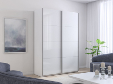 Шкафы-купе 2-х дверные, Шкаф-купе Прайм 2х дверный Белый глянец 160х57х230