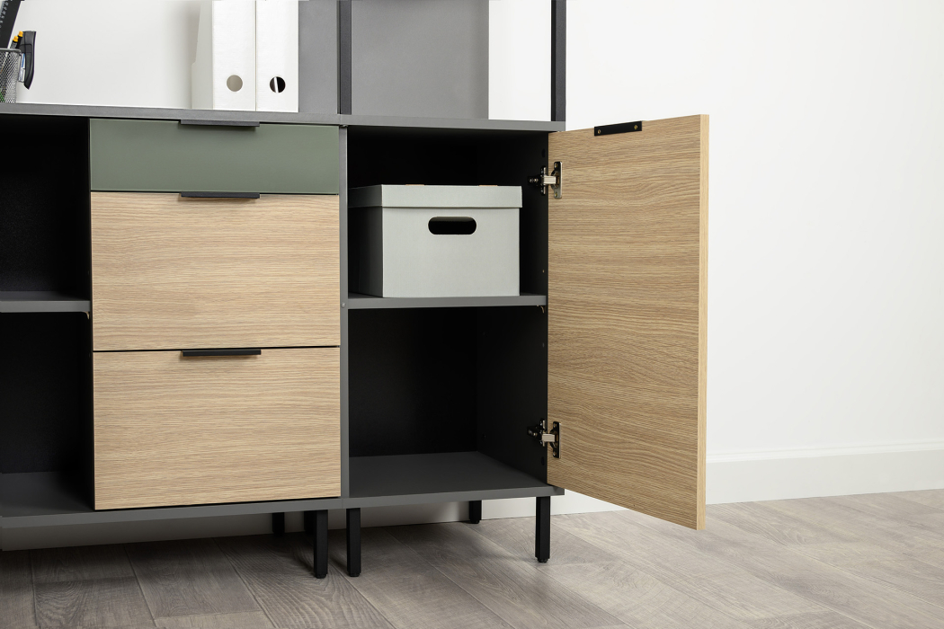 Детские комоды, Комод Марвэл 16.234.02, темно-серый, сатин, плэйн, дымчатый зеленый