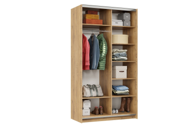 Шкаф-купе Smart 1224 2х дверный (фасады ЛДСП/зеркало) профиль серебро