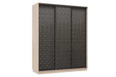 Шкафы-купе 3-х дверные, Шкаф-купе Премьер 24 (01РЧ;01РЧ;01РЧ) фасады ромб чёрный/трёхдверный/Профиль чёрный муар