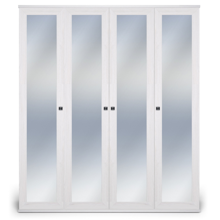 Для одежды, Шкаф 4-х дверный Парма Нео, с зеркалами, ясень анкор светлый