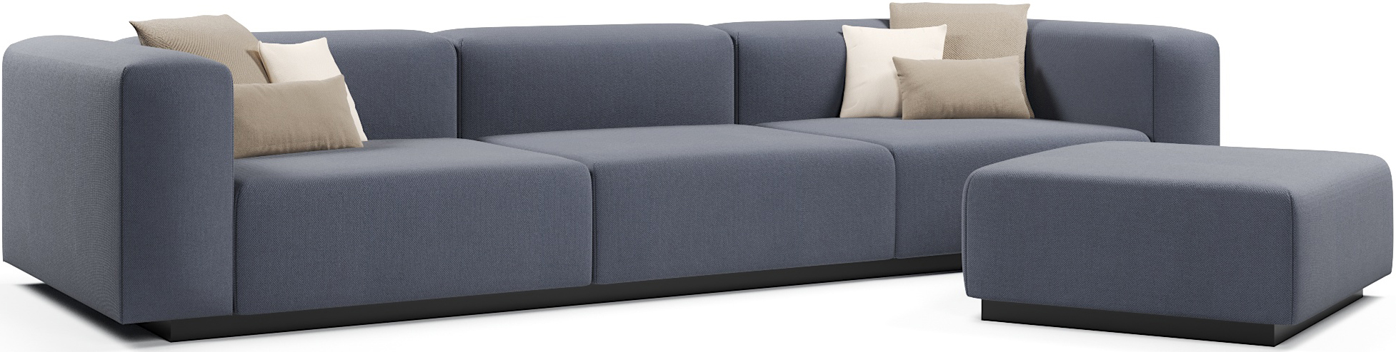 Диваны прямые, Диван прямой модульный нераскладной Наполи 2, велюр