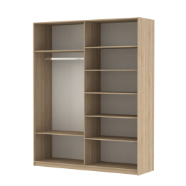 Шкаф Эста дуо Стекло черное/зеркало 2400 х 1800 х 660