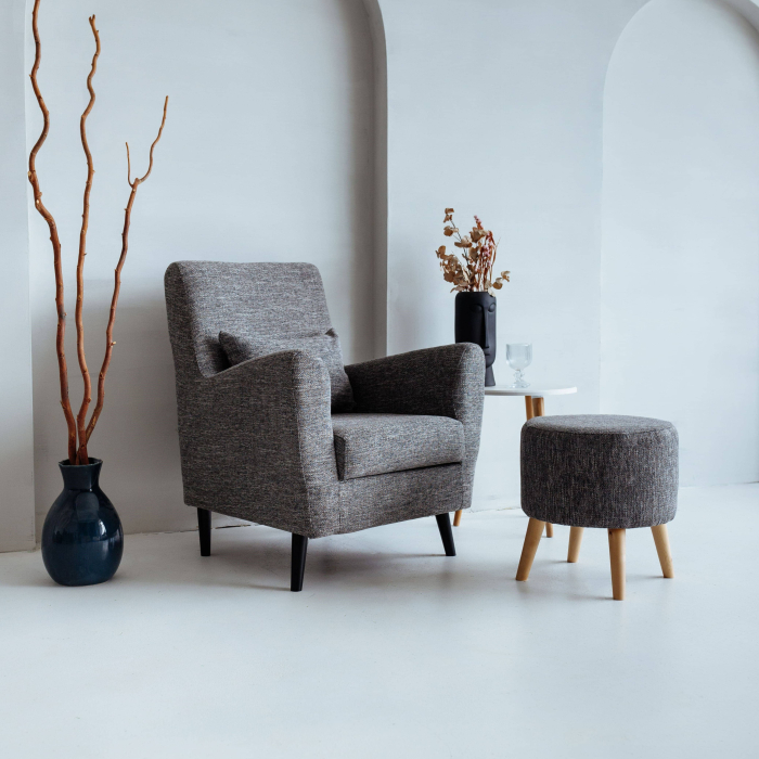 Пуф в прихожую, Пуф Лаки, рогожка