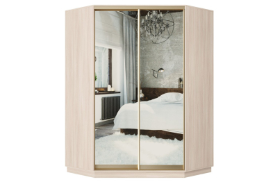 Угловой шкаф-купе Премьер 71 Ясень шимо светлый