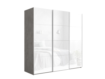 Шкаф-купе Эста Трио Стекло белое 240х66х240
