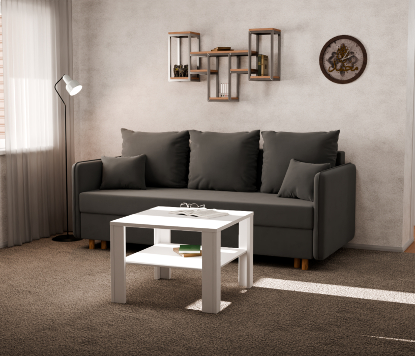 Диваны кровати со спальным местом, Прямой диван Санти,еврокнижка,велюр