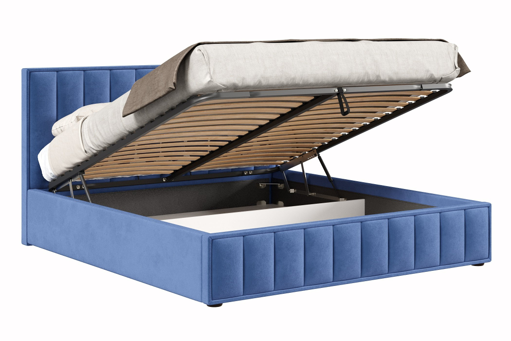 Мягкая кровать, Кровать Анкона 1800 с подъёмным механизмом, велюр