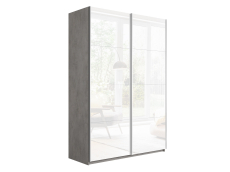 Шкафы-купе 2-х дверные, Шкаф-купе Прайм 2х дверный Белый глянец 160х57х230