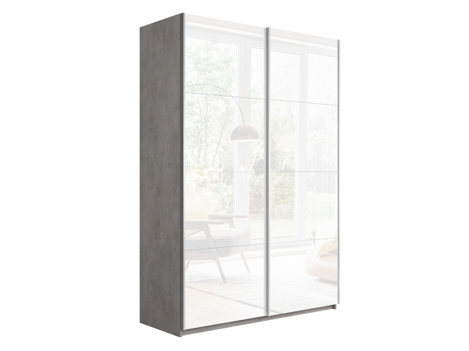 Шкафы-купе 2-х дверные, Шкаф-купе Прайм 2х дверный Белый глянец 160х57х230