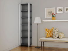 Открытые, Стеллаж модульный Универсальный 35х51х230 Белое стекло