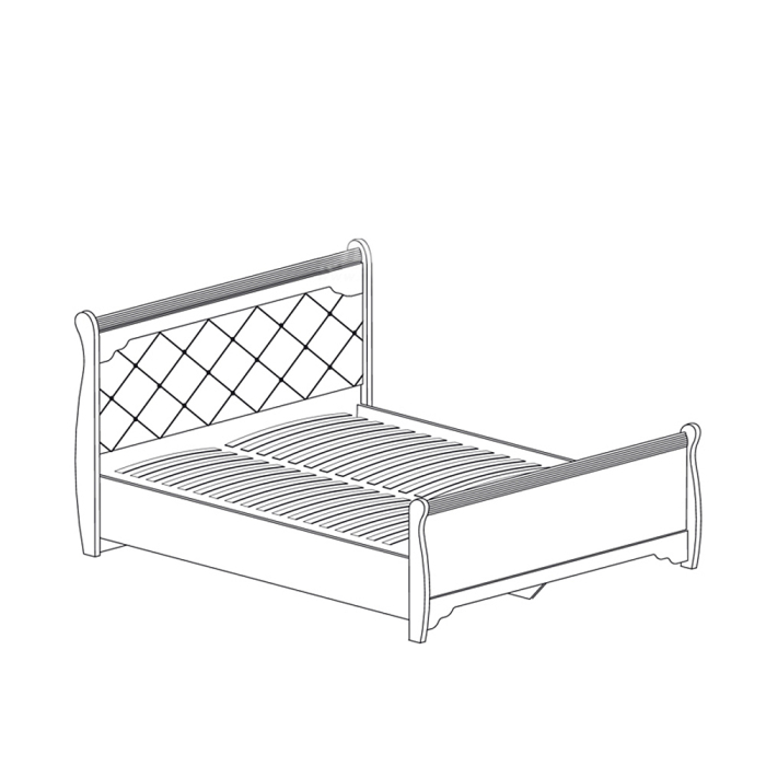 Кровати 180х200, Кровать Флоренция 659, 1800, с низкой спинкой, дуб оксфорд