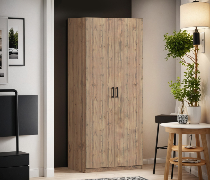 Для одежды, Шкаф двухдверный Макс 1000 мм, вариант №4 (ЛДСП, корпус дуб вотан)