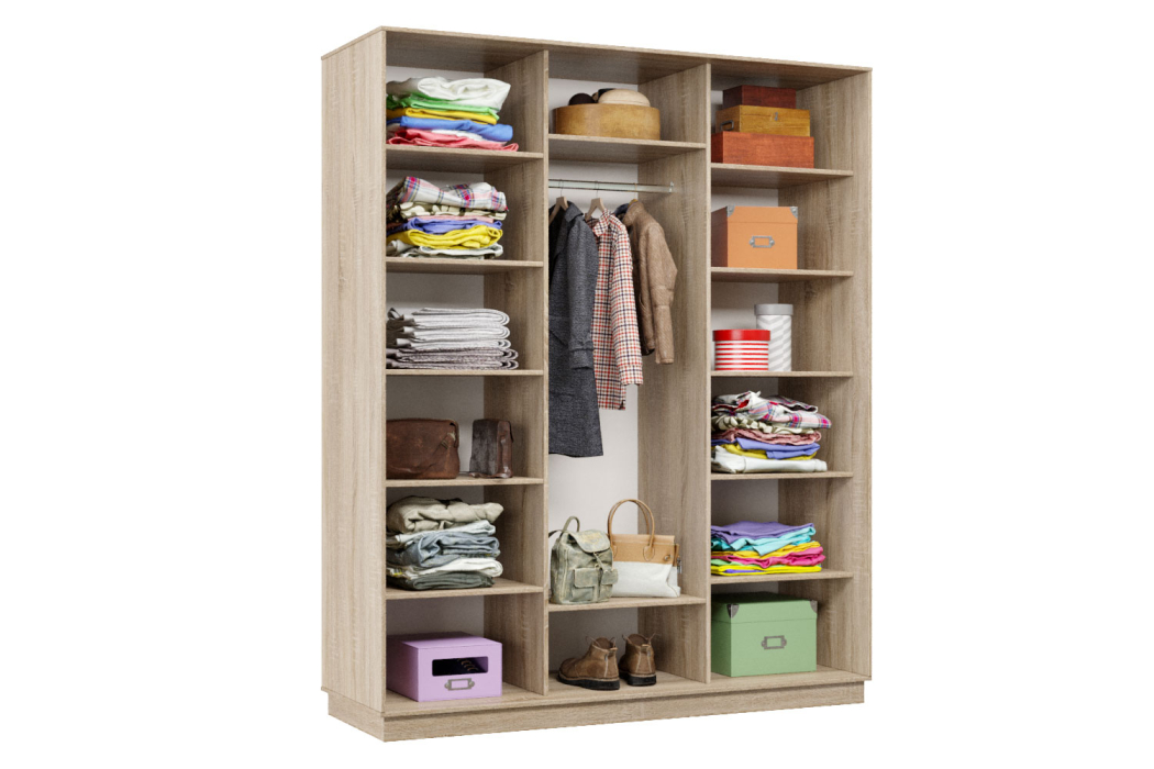 Шкафы-купе 3-х дверные, Шкаф-купе Премьер Лайт 32 (05;05;05) трехдверный