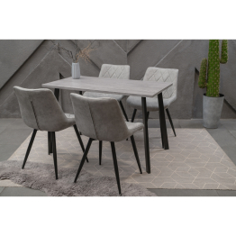 Стол деревянный Тринити Лофт 140 22 мм (матовый черный)