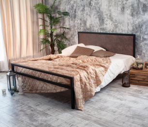 Кровать в стиле лофт Лоренцо 1.6 (Черный)