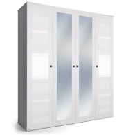 Для одежды, Шкаф 4-х дверный Парма Нео, с 2 зеркалами, ясень анкор светлый