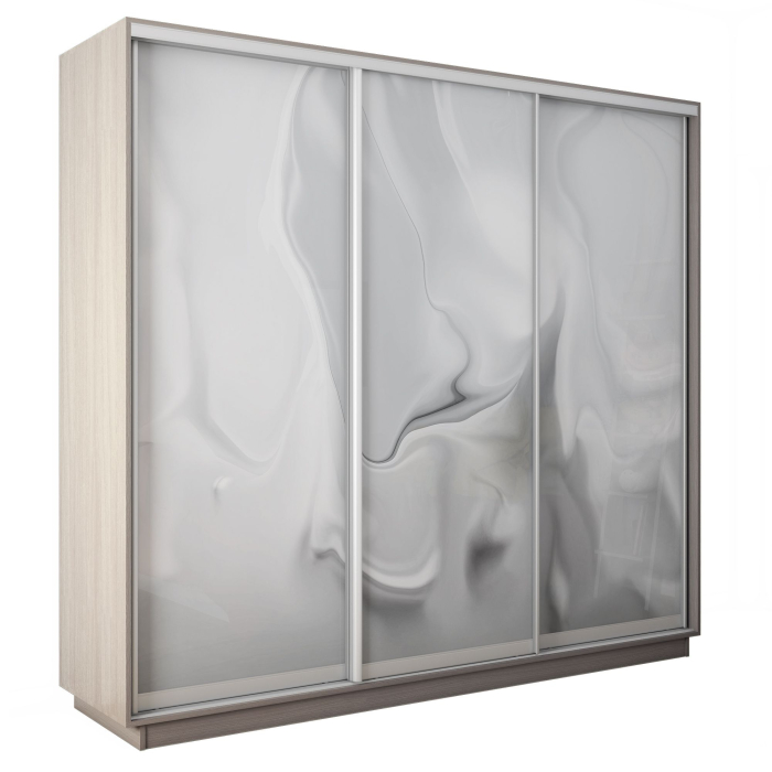 Шкафы-купе 3-х дверные, Шкаф-купе Экспресс 3-х дверный Фотопечать Шелк Стекла 180х45х220