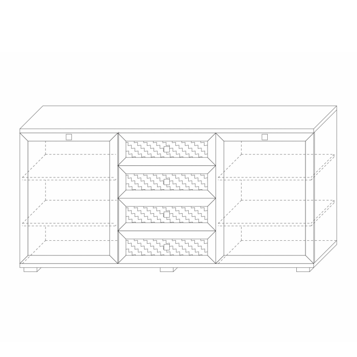 Комоды, Комодино Парма Нео, глухие фасады, ясень анкор светлый, экокожа polo белая