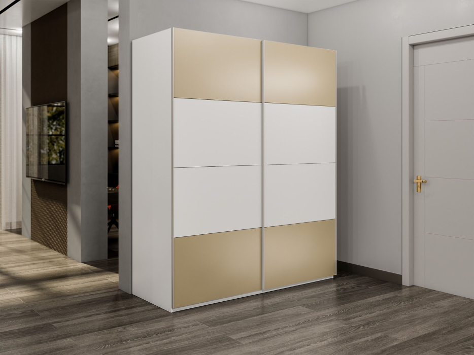 Шкафы-купе 2-х дверные, Шкаф-купе Эста 2-х дверный ДСП/Стекла фисташка/Доводчик 160х66х240