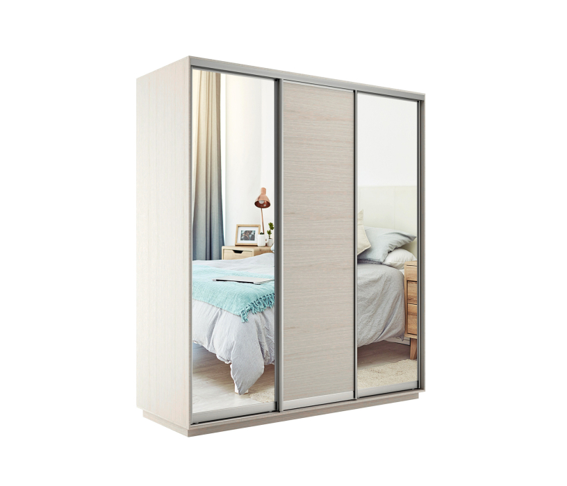 Шкафы-купе, Шкаф-купе Экспресс Медиум (2 зеркала) трио 2200 x 2400 x 600
