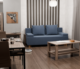 Прямой диван Инди,НПБ,еврокнижка,велюр